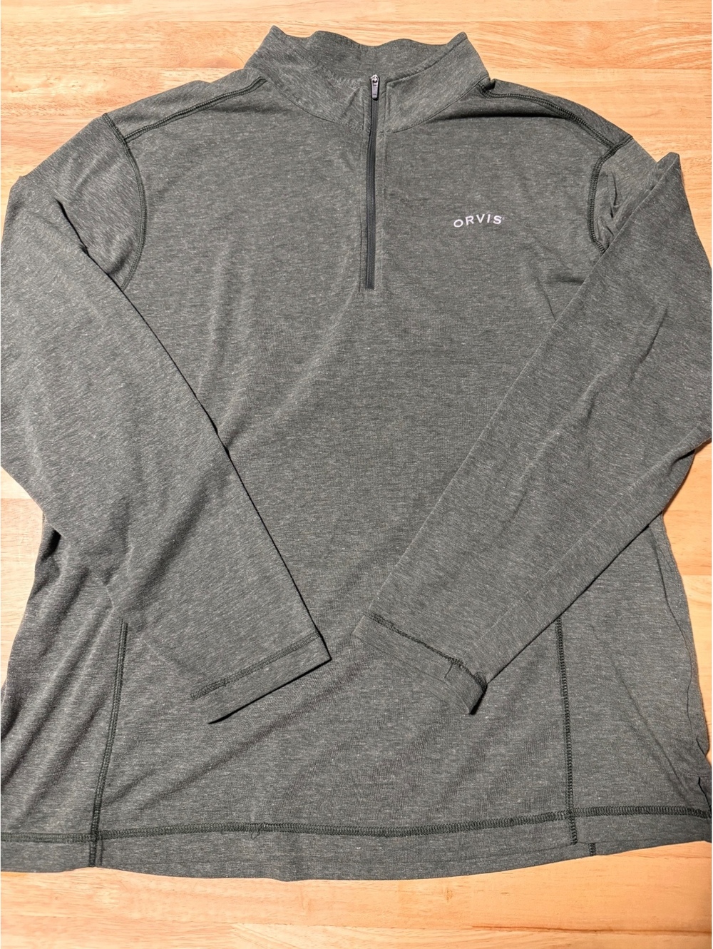 Orvis Men’s XL Dark Forest Green Heathered Quarter-Zip Pullover